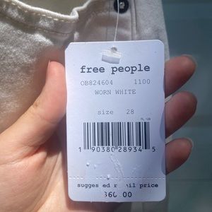 Free People White Denim Skirt